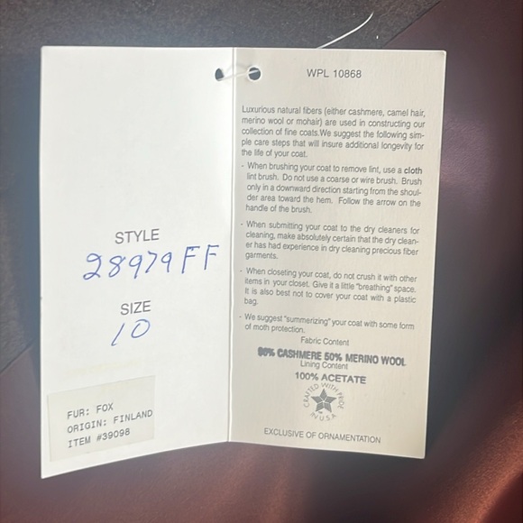 Elegant Brown Fox Fur-Trimmed Women's Cashmere Coat - Picture 9 of 11